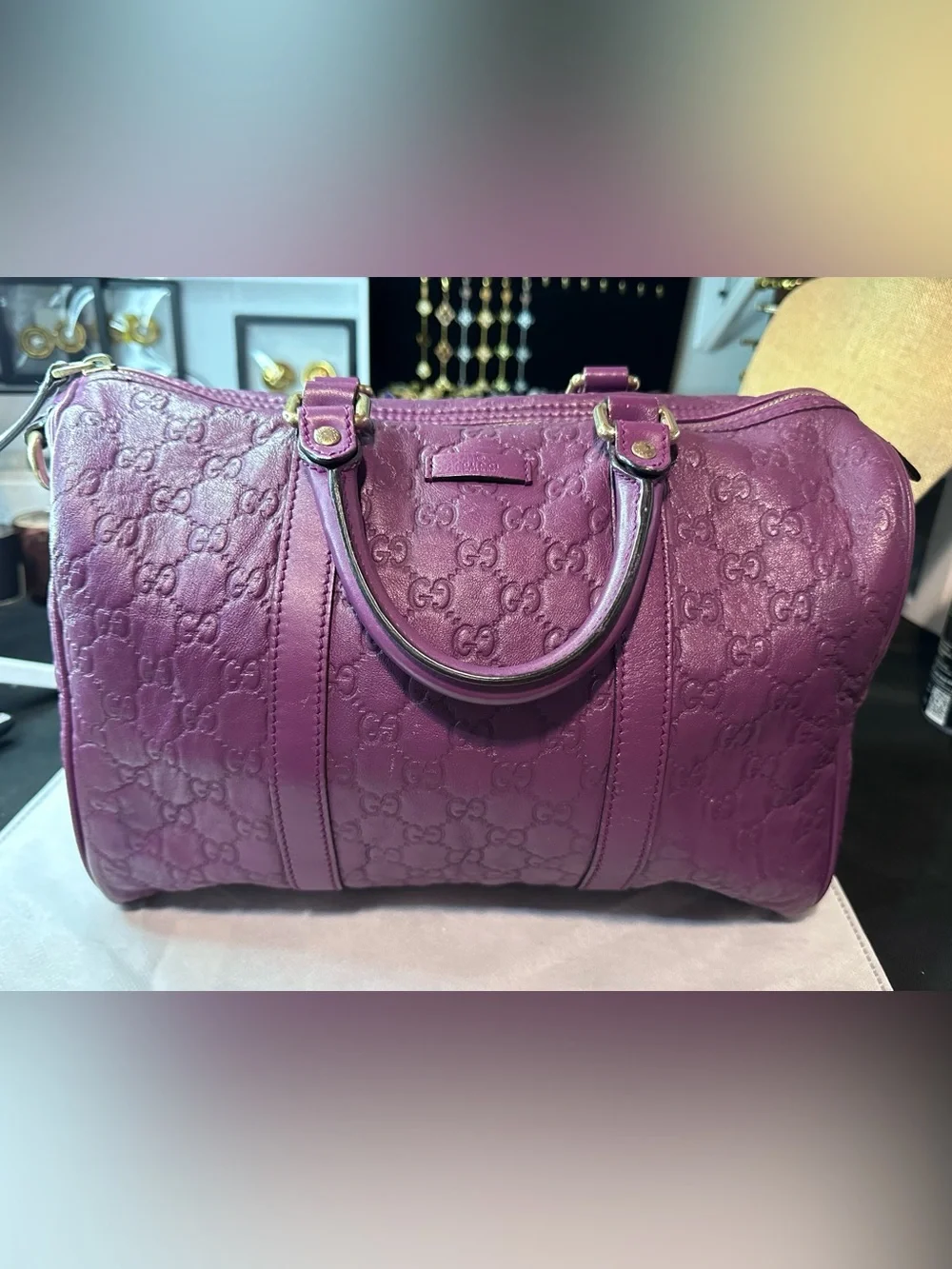Gucci embossed leather
